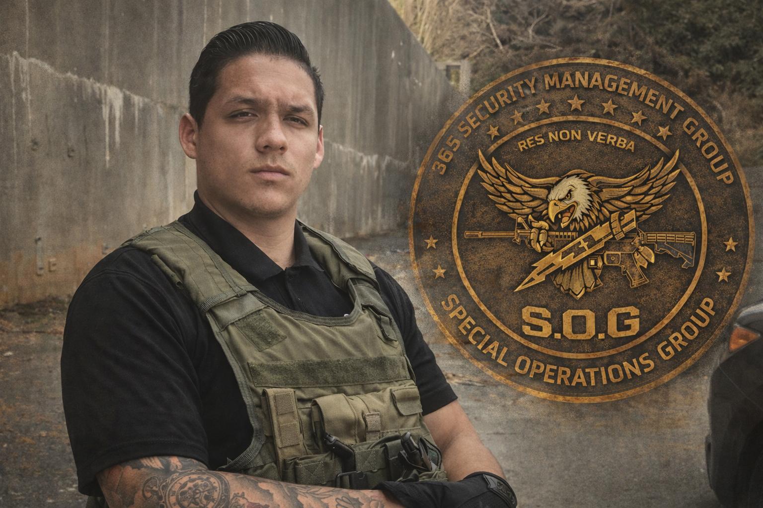 365 Security Management Group Special Operations Group officer with SOG insignia
