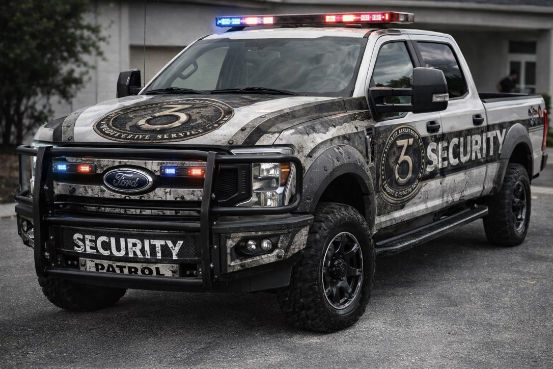 365 Security patrol truck with light bar
