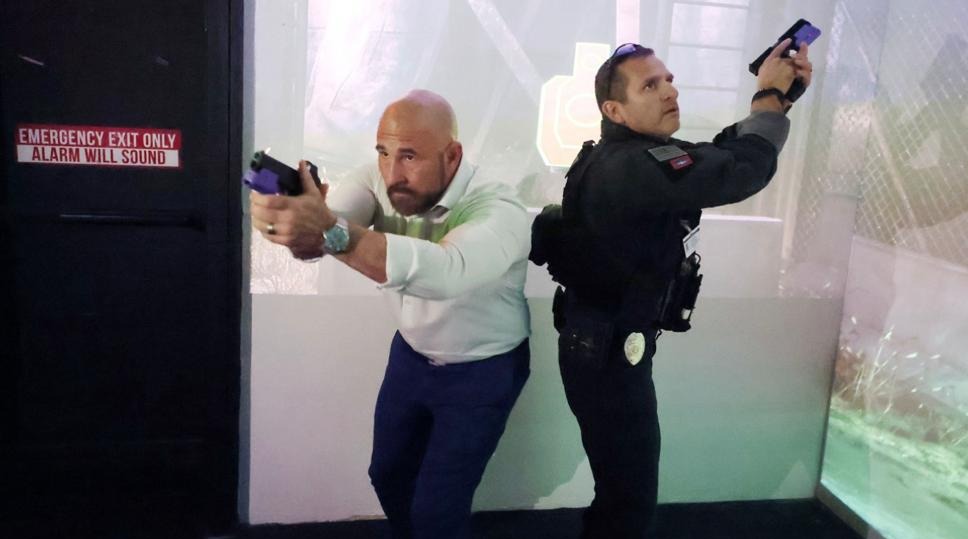Lt. Gov. Jay Collins running a live shoot-house drill during 365 Security Management Group tactical training